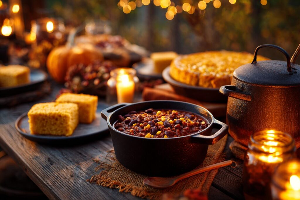 DIY Chili & Cornbread Buffet for Halloween Night Guests