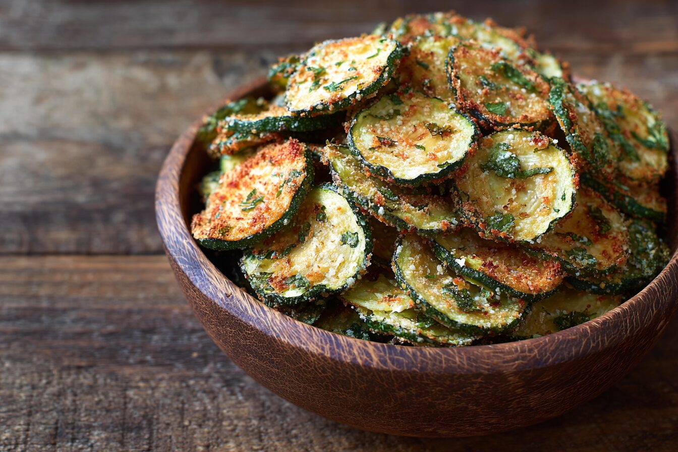 Bowl of Zucchini Chips with Garlic Salt