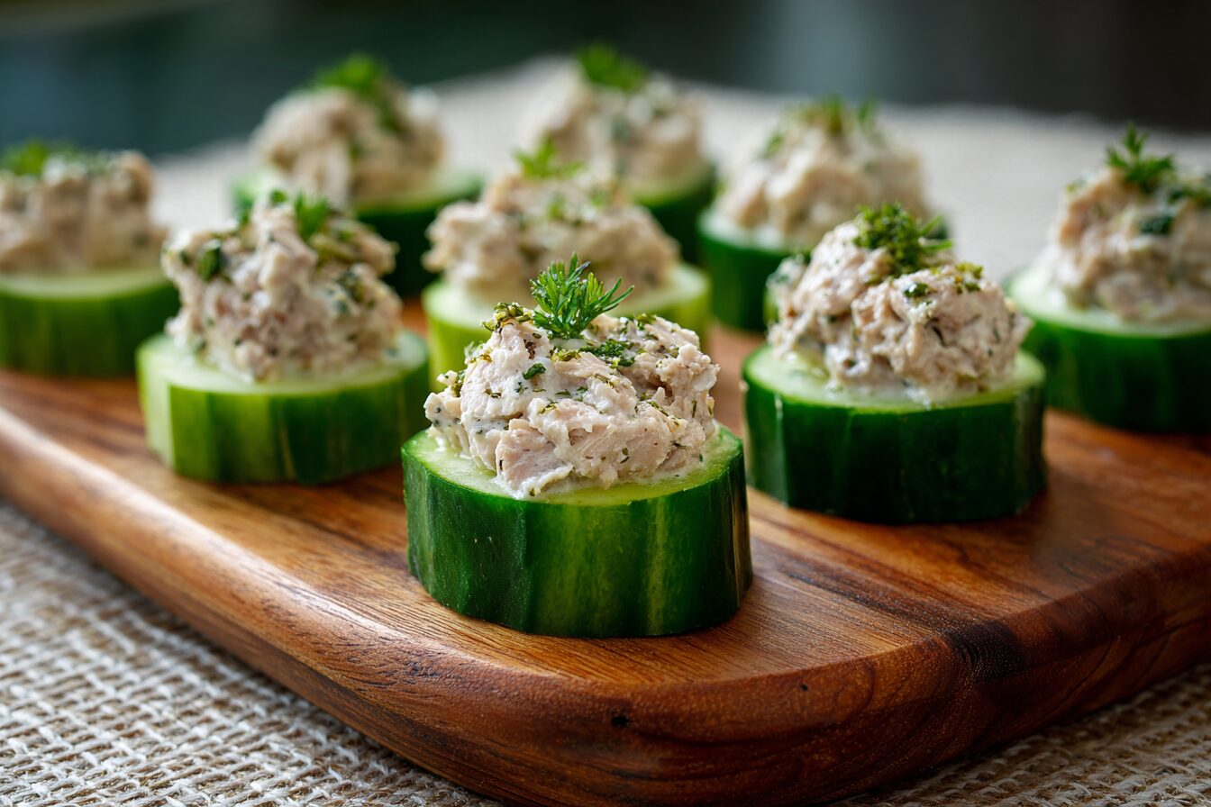 keto tuna salad cucumber bites